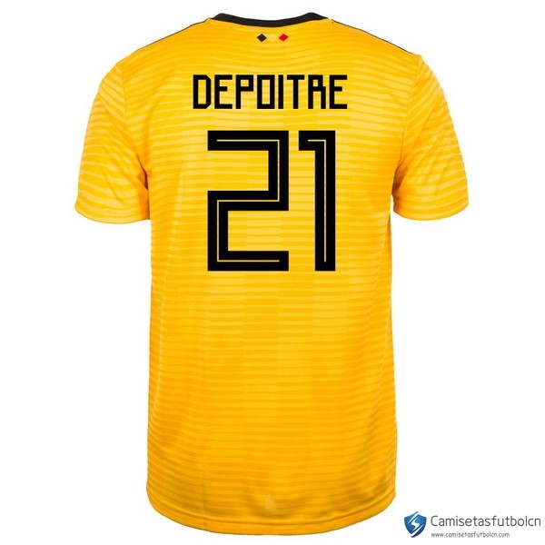 Camiseta Seleccion Belgica Segunda equipo Depoitre 2018 Amarillo